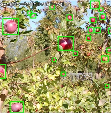 Synetic-trained model detections